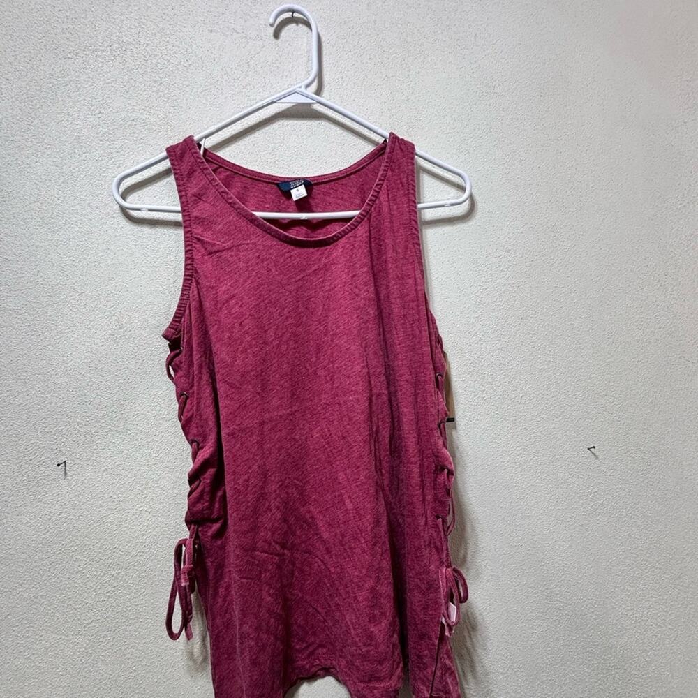 Raspberry Tank Top with Side Ties - Picture 3 of 3